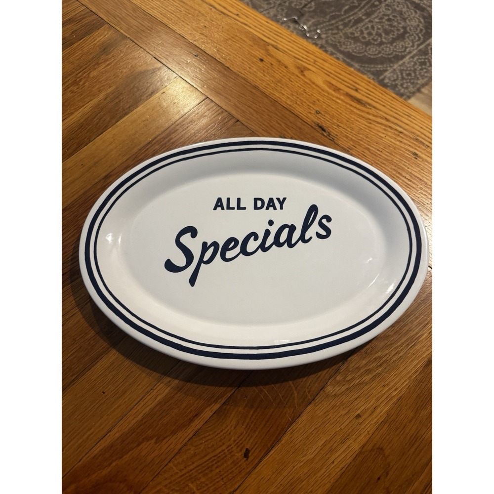 Kate Spade New York Lenox Orders Up All‎ Day Specials Platter Blue 14.25x10.5"